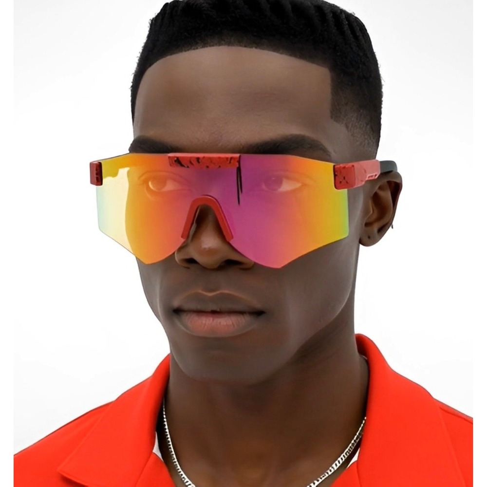 Shield Sunglasses Mirrored Visor Cycling Running Sport Sunglasses Men Cover Face